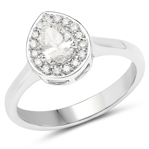 Bids.com 14K White Gold 0.64 Carat Genuine White Diamond Ring Rings White Smoke size 7.00,size 6.00,size 8.00