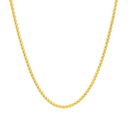 Bids.com 14k Yellow Gold Round Wheat Chain 1.5mm Necklaces White Smoke 16 / Yellow Gold,18 / Yellow Gold,20 / Yellow Gold,22 / Yellow Gold,24 / Yellow Gold,30 / Yellow Gold
