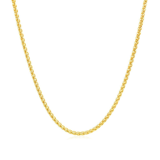 Bids.com 14k Yellow Gold Round Wheat Chain 1.5mm Necklaces White Smoke 16 / Yellow Gold,18 / Yellow Gold,20 / Yellow Gold,22 / Yellow Gold,24 / Yellow Gold,30 / Yellow Gold