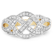 Bids.com 14K Yellow Gold Plated 0.26 Carat Genuine White Diamond .925 Sterling Silver Ring Rings White Smoke size 6.00,size 8.00,size 7.00,size 9.00