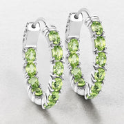 Bids.com 3.40 Carat Genuine Peridot .925 Sterling Silver Earrings Earrings Lavender