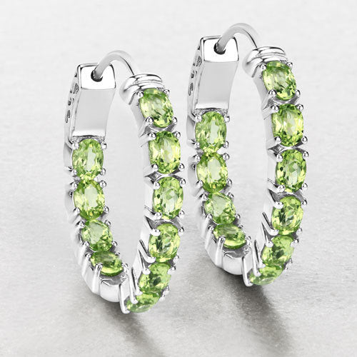 Bids.com 3.40 Carat Genuine Peridot .925 Sterling Silver Earrings Earrings Lavender
