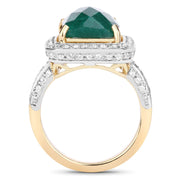 Bids.com 5.18 Carat Dyed Emerald and White Topaz .925 Sterling Silver Ring Rings White Smoke size 5.00,size 6.00,size 7.00,size 8.00,size 9.00,size 10.00,size 6.75