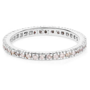 Bids.com 0.57 Carat Genuine Champagne Diamond .925 Sterling Silver Ring Rings White Smoke size 6.00,size 7.00,size 8.00,size 9.00