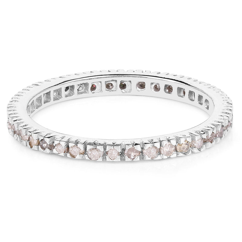 Bids.com 0.57 Carat Genuine Champagne Diamond .925 Sterling Silver Ring Rings White Smoke size 6.00,size 7.00,size 8.00,size 9.00