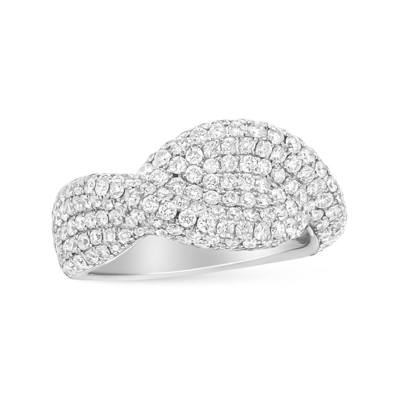 Bids.com 18K White Gold Cluster 2 1/4 Cttw Diamond Fashion Ring (F-G Color, VS1-VS2 Clarity) - Ring Size 7 Rings White Smoke 7 / White.Gold
