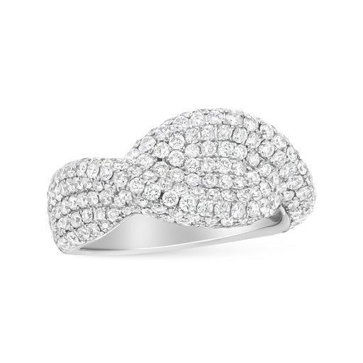 Bids.com 18K White Gold Cluster 2 1/4 Cttw Diamond Fashion Ring (F-G Color, VS1-VS2 Clarity) - Ring Size 7 Rings White Smoke 7 / White.Gold