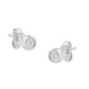 Bids.com 10K White Gold 0.15 Cttw Round Brilliant-Cut Near Colorless Diamond Bezel-Set Stud Earrings (H-I Color, I1-I2 Clarity) Earrings White Smoke Yellow.Gold,White.Gold,10k Yellow Gold