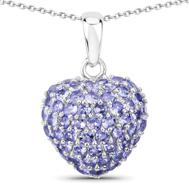 Bids.com 7.00 Carat Genuine Tanzanite .925 Sterling Silver Pendant Pendants White Smoke