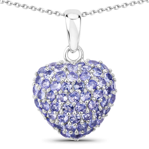 Bids.com 7.00 Carat Genuine Tanzanite .925 Sterling Silver Pendant Pendants White Smoke