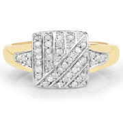 Bids.com 14K Yellow Gold Plated 0.23 Carat Genuine White Diamond .925 Sterling Silver Ring Rings Gray size 6.00,size 8.00,size 7.00,size 9.00