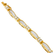 Bids.com 14K Yellow Gold Princess and Baguette Cut Diamond Beaded Bracelet (3.00 cttw, H-I Color, SI1-SI2 Clarity) Bracelets White Smoke Yellow.Gold / 7