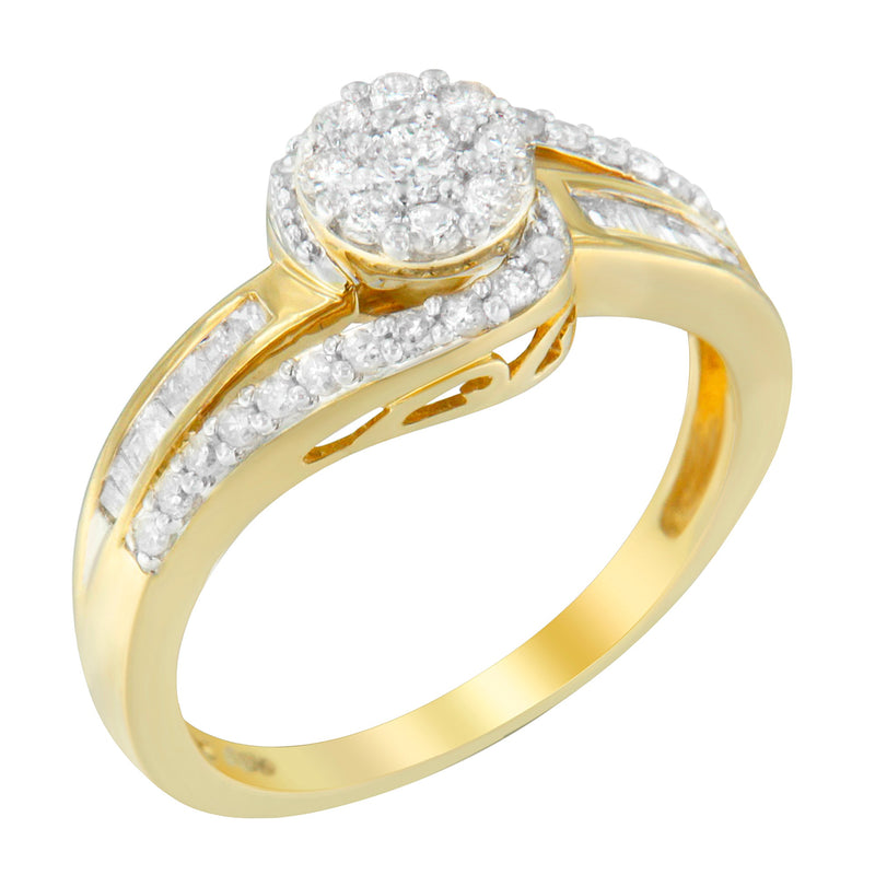 Bids.com 10K Yellow Gold Diamond Cluster Ring (1/2 Cttw, I-J Color, I2-I3 Clarity) - Size 6 Rings White Smoke 7 / Yellow.Gold,8 / Yellow.Gold,7.5 / Yellow.Gold,6.5 / Yellow.Gold,6 / Yellow.Gold