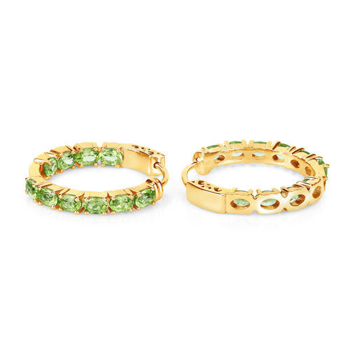 Bids.com 3.40 Carat Genuine Peridot .925 Sterling Silver Earrings Earrings White Smoke