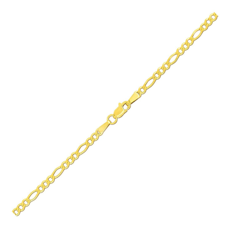 Bids.com 2.8mm 14k Yellow Gold Solid Figaro Bracelet Bracelets White Smoke 7 / Yellow Gold