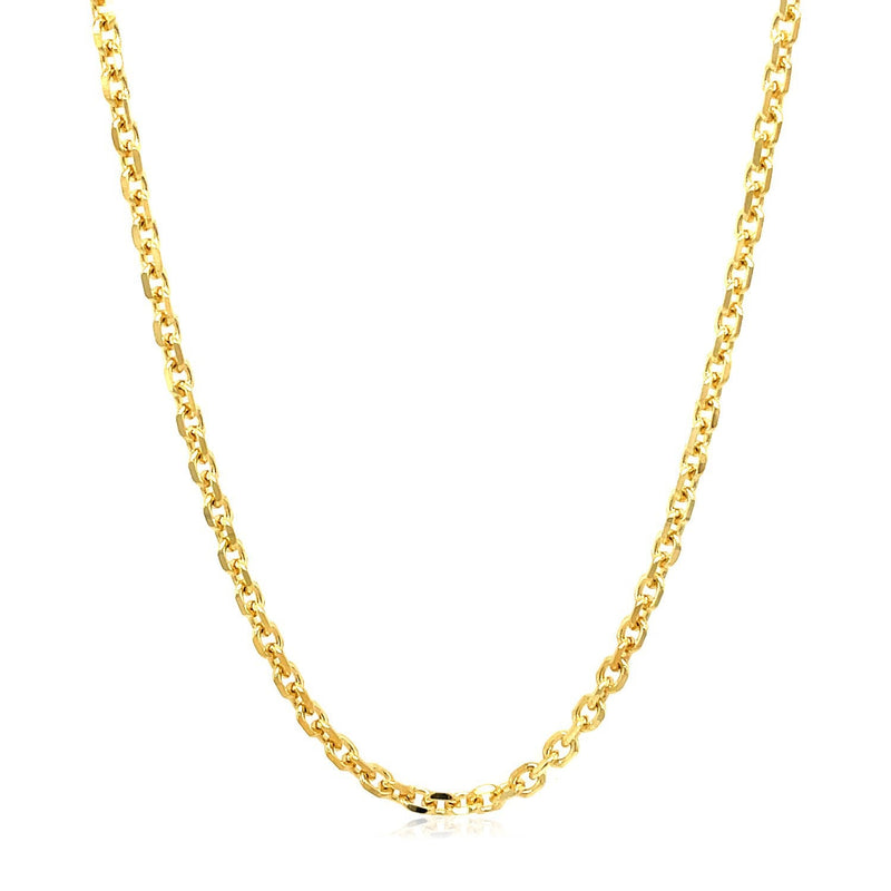 Bids.com 2.6mm 14k Yellow Gold Diamond Cut Cable Link Chain Necklaces White Smoke 18 / Yellow Gold,20 / Yellow Gold,22 / Yellow Gold,24 / Yellow Gold