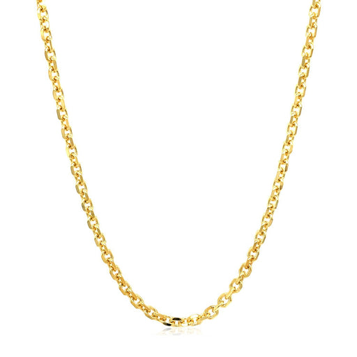 Bids.com 2.6mm 14k Yellow Gold Diamond Cut Cable Link Chain Necklaces White Smoke 18 / Yellow Gold,20 / Yellow Gold,22 / Yellow Gold,24 / Yellow Gold