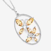 Bids.com 2.30 Carat Genuine Citrine .925 Sterling Silver Pendant Pendants White Smoke