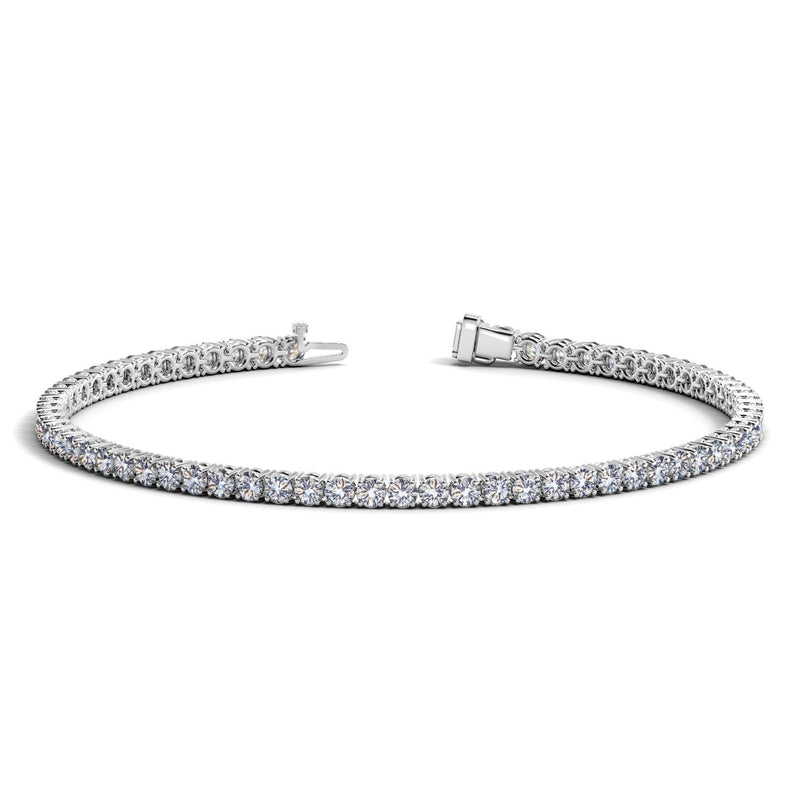 Bids.com Lab Grown Round Diamond Tennis Bracelet in 14k White Gold (3 cctw F/G  VS2/SI1) Bracelets White Smoke 7 / White Gold