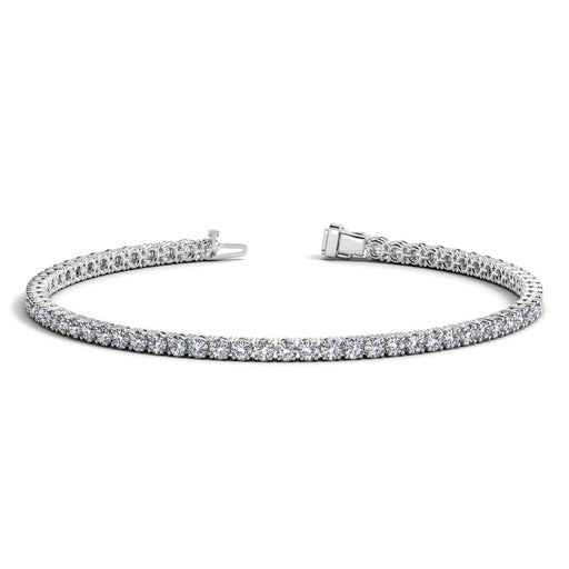 Bids.com Lab Grown Round Diamond Tennis Bracelet in 14k White Gold (3 cctw F/G  VS2/SI1) Bracelets White Smoke 7 / White Gold