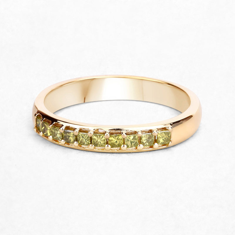 Bids.com 0.27 Carat Genuine Yellow Diamond 14K Yellow Gold Ring (SI1-SI2) Rings White Smoke size 7.00,size 6.00,size 8.00