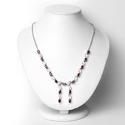 Bids.com 7.65 Carat Genuine Garnet .925 Sterling Silver Necklace Necklaces White Smoke