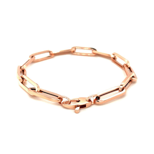 Bids.com 14K Rose Gold Extra Wide Paperclip Chain Bracelet Bracelets White Smoke 7.5 / Rose Gold,One / Rose Gold