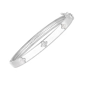 Bids.com 14k White Gold Trilogy Diamond Bangle (5.40 mm) Bracelets White Smoke 7 / White Gold