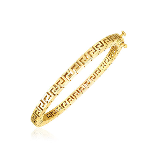 Bids.com 14k Yellow Gold High Polish Greek Key Bangle Bracelets White Smoke 7 / Yellow Gold