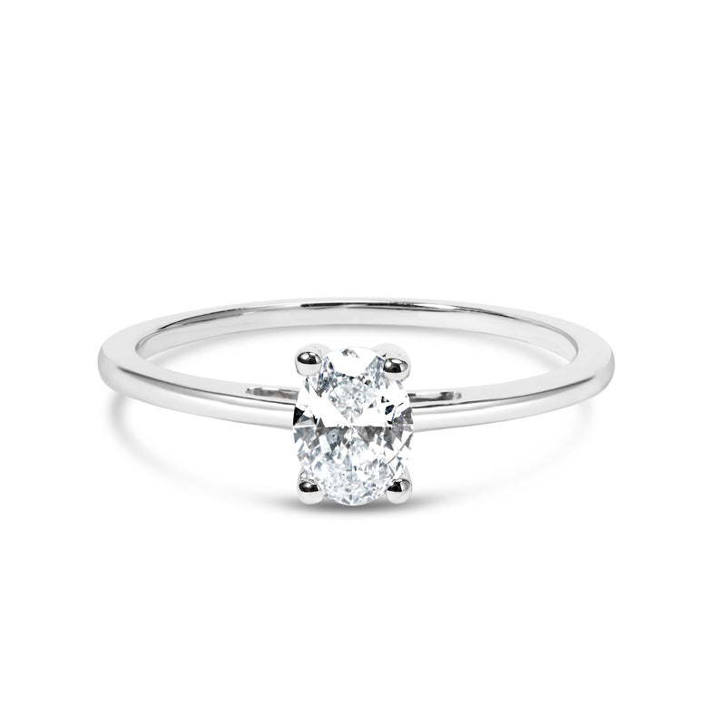 Bids.com 14K White Gold 1/2 Cttw Oval Lab Grown Diamond 4 Prong Solitaire Engagement Ring (F-G Color, VS2-SI1 Clarity) - Size 7 Rings White Smoke 7 / White.Gold,9 / White.Gold,6 / White.Gold,8 / White.Gold,5 / White.Gold