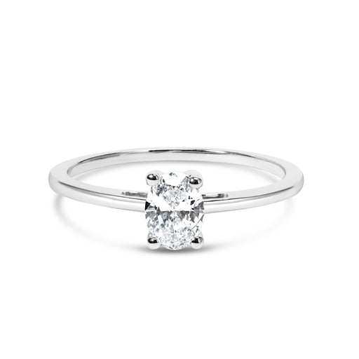 Bids.com 14K White Gold 1/2 Cttw Oval Lab Grown Diamond 4 Prong Solitaire Engagement Ring (F-G Color, VS2-SI1 Clarity) - Size 7 Rings White Smoke 7 / White.Gold,9 / White.Gold,6 / White.Gold,8 / White.Gold,5 / White.Gold