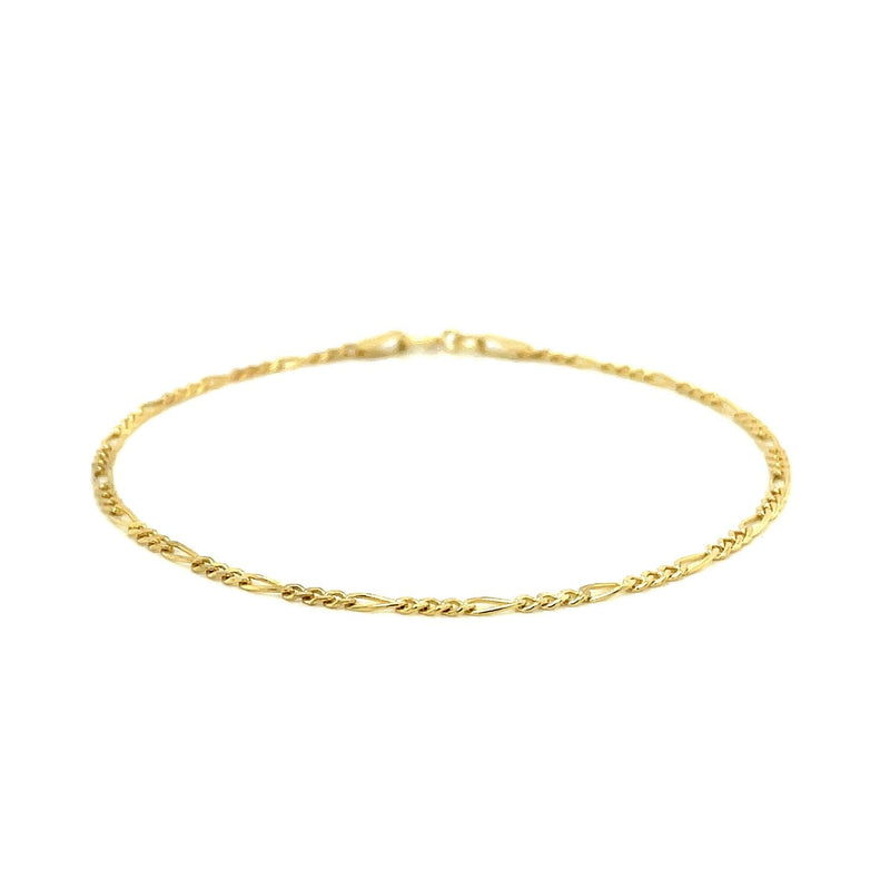 Bids.com 14k Yellow Gold Figaro Bracelet 1.5mm Bracelets White Smoke 7 / Yellow Gold