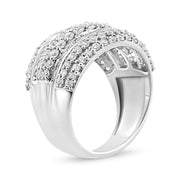 Bids.com .925 Sterling Silver 2.00 Cttw Round and Baguette-Cut Diamond Cluster Ring (H-I Color, I1-I2 Clarity) - Size 7 Rings White Smoke 7 / White.Sterling Silver,5 / White.Sterling Silver,8 / White.Sterling Silver,6 / White.Sterling Silver,9 / White.Sterling Silver