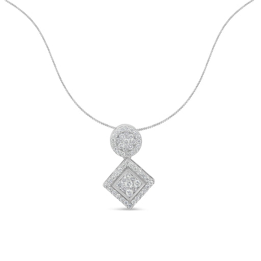 Bids.com 14K White Gold 1 cttw Diamond Pendant Necklace (H-I, I1-I2) Necklaces White Smoke White.Gold / 18