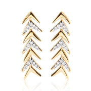 Bids.com 18K Yellow Gold Plated .925 Sterling Silver 1/5 Cttw Diamond Chevron Arrow Stud Earring (I-J Color, I2-I3 Clarity) Earrings White Smoke Yellow.Sterling Silver / 0.2