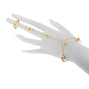 Bids.com 14K Yellow Gold 1/4 Cttw Diamond Ring and Bracelet Hand Chain (G-H Color, SI1-SI2 Clarity) - 7" Bracelets White Smoke 7 / Yellow.Gold