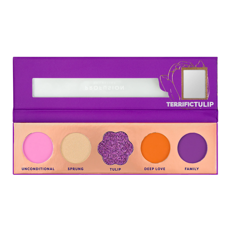 Profusion Cosmetics Blooming Hues 5 shade palette Eye Dark Orchid Romantic Rose,Honest Hibiscus,Delightful Dahlia,Terrific Tulip,Peaceful Peony,Pretty Poppy