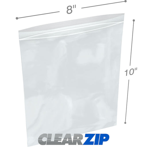 RD PLASTICS Clear 2 Mil Zip Lock Bags (8x10 inch, 1000 Count) Food Storage White Smoke