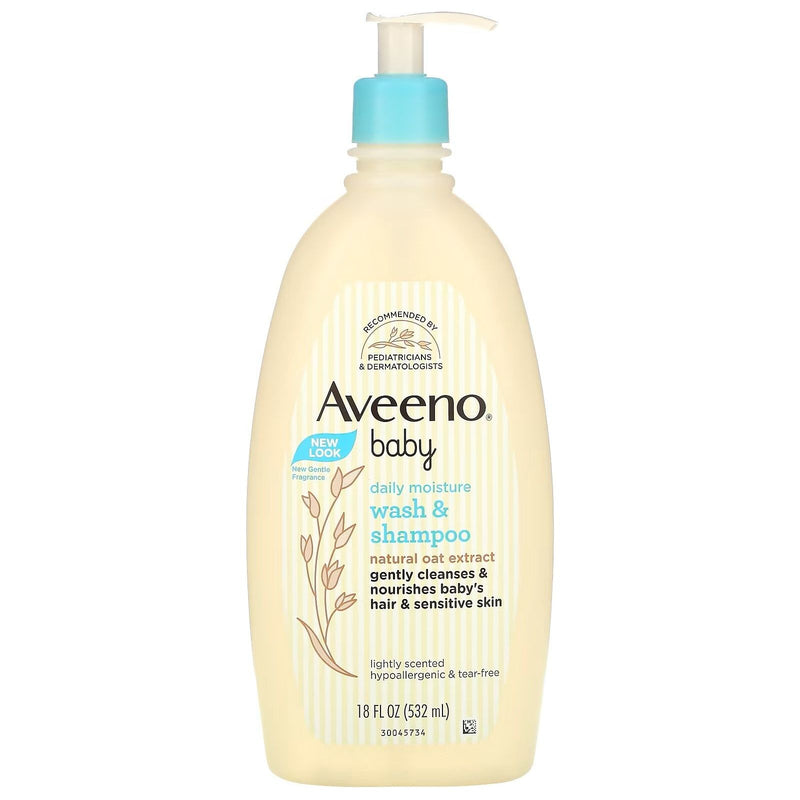 Aveeno Aveeno Baby Daily Moisture Body Wash & Shampoo Oat Extract 8 Fl. Oz Baby Body Wash & Shampoo Antique White
