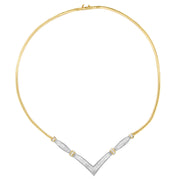 Bids.com 14K Yellow and White Gold 2.00 Cttw Round and Princess-Cut Diamond 'V' Shape Statement Necklace (H-I Color, SI2-I1 Clarity) - 18" Necklaces White Smoke YellowWhite.Gold / 18