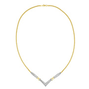 Bids.com 14K Yellow and White Gold 2.0 Cttw Princess Cut Diamond Flared and X-Station V Shaped 18â€ Franco Chain Statement Necklace (H-I Color, SI2-I1 Clarity) Necklaces White Smoke YellowWhite.Gold / 18