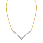 Bids.com 14K Yellow and White Gold 2.0 Cttw Princess Cut Diamond Flared and X-Station V Shaped 18â€ Franco Chain Statement Necklace (H-I Color, SI2-I1 Clarity) Necklaces White Smoke YellowWhite.Gold / 18
