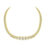 Bids.com 10K Yellow Gold 4 cttw Brilliant Round-Cut Diamond Graduating Riviera Statement Necklace (H-I Color, I2-I3 Clarity) Necklaces White Smoke Yellow.Gold / 18