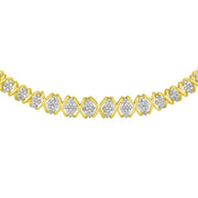 Bids.com 10K Yellow Gold 4 cttw Brilliant Round-Cut Diamond Graduating Riviera Statement Necklace (H-I Color, I2-I3 Clarity) Necklaces White Smoke Yellow.Gold / 18
