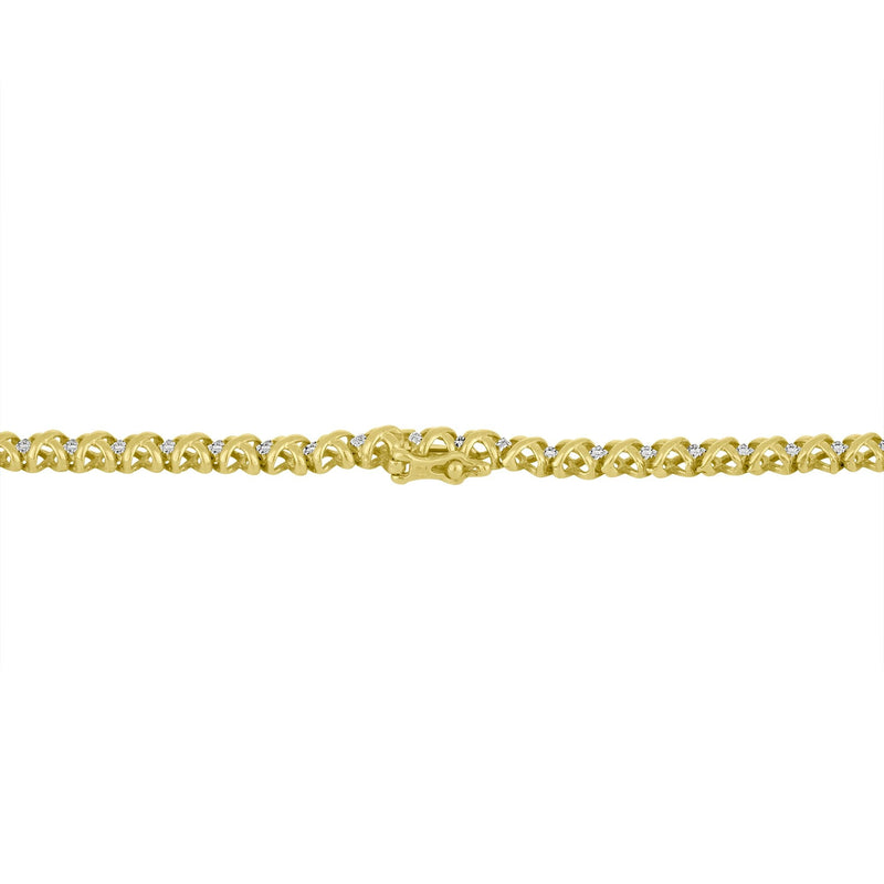 Bids.com 10K Yellow Gold 4 cttw Brilliant Round-Cut Diamond Graduating Riviera Statement Necklace (H-I Color, I2-I3 Clarity) Necklaces Tan Yellow.Gold / 18