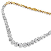 Bids.com IGI Certified 14K Yellow Gold 14 3/4 cttw Pave Set Round-Cut Diamond Riviera Necklace (F-G Color, S2-I1 Clarity) Necklaces White Smoke Yellow.Gold / 18