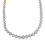 Bids.com IGI Certified 14K Yellow Gold 14 3/4 cttw Pave Set Round-Cut Diamond Riviera Necklace (F-G Color, S2-I1 Clarity) Necklaces White Smoke Yellow.Gold / 18