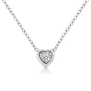 Bids.com 10K White Gold 1/10 Cttw Miracle Set Round-Cut Diamond Square Shape 18" Pendant Necklace (H-I Color, SI2-I1 Clarity) Necklaces White Smoke White.Gold / 18 / Heart Shape