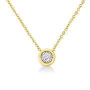 Bids.com 10K Yellow Gold Plated .925 Sterling Silver 1/10 Cttw Miracle Set Round Diamond Square Box Shape 18" Pendant Necklace (K-L Color, I2-I3 Clarity) Necklaces White Smoke Yellow.Sterling Silver / 18 / Circle Shape