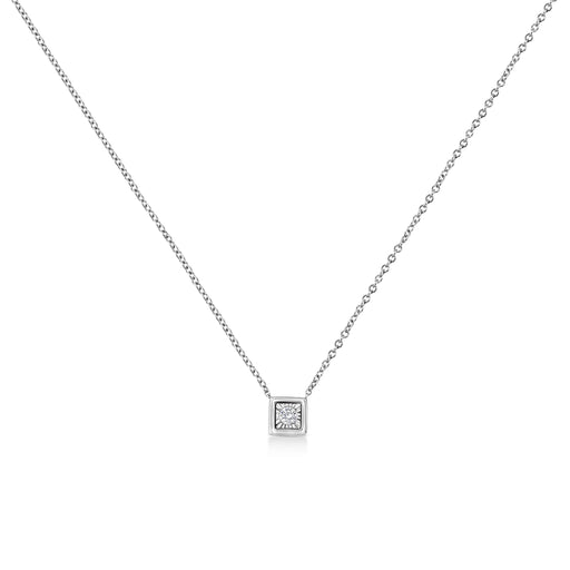 Bids.com 10K White Gold 1/10 Cttw Miracle Set Round-Cut Diamond Square Shape 18" Pendant Necklace (H-I Color, SI2-I1 Clarity) Necklaces White Smoke White.Gold / 18 / Square Shape,White.Gold / 18 / Heart Shape,White.Gold / 18 / Circle Shape,White.Gold / 18 / Cushion Shape,White.Gold / 18 / Oval Shape,White.Gold / 18 / Pear Shape,White.Gold / 18 / Marquise Shape